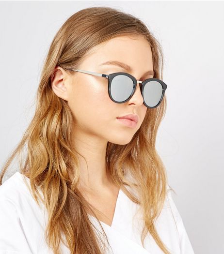 Black Double Frame Retro Sunglasses | New Look