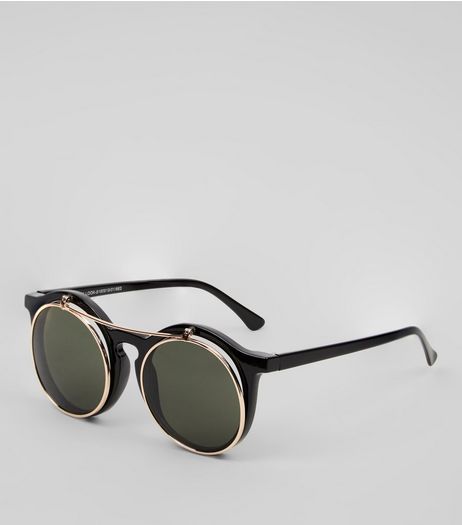 Black Flip Top Sunglasses | New Look