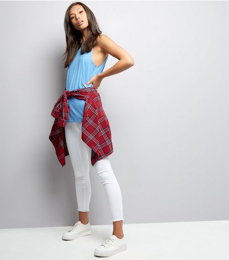 Blue Cut Out Back Sleeveless Top | New Look