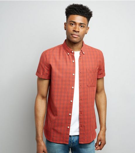 Red Check Short Sleeve Shirt | New Look