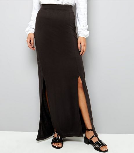 Noisy May Black Split Side Maxi Skirt | New Look