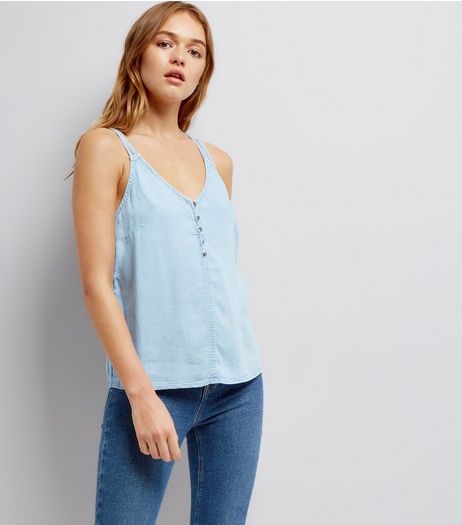 Noisy May Pale Blue Strappy Cami Top | New Look