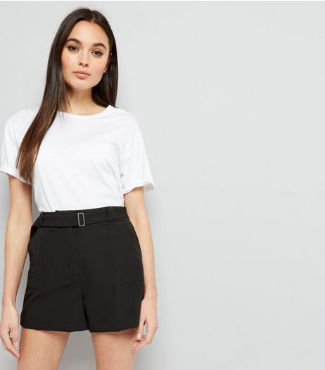 Black D Ring Buckle Shorts | New Look