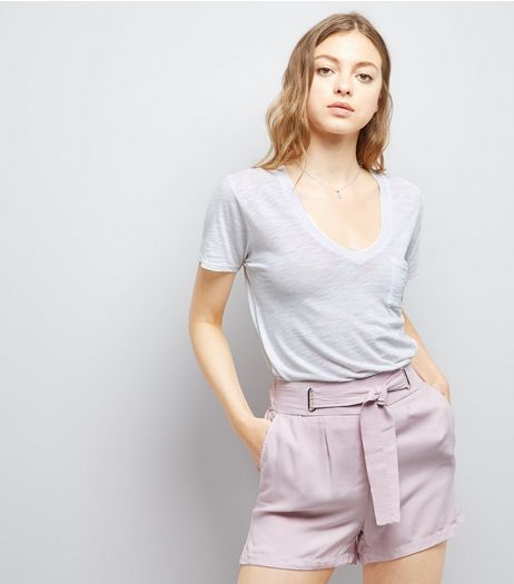 Lilac Tie Waist Shorts | New Look