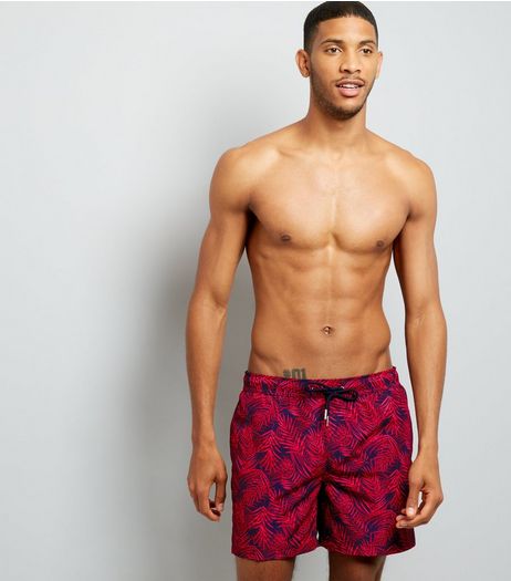 Navy Tropical Print Swim Shorts | New Look