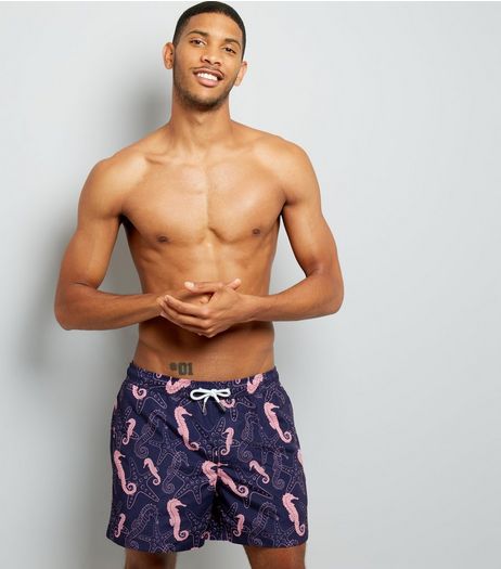 Blue Seahorse Print Swim Shorts | New Look