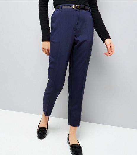 Navy Slim Leg Trousers | New Look