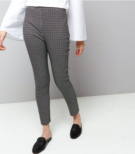 Black Abstract Print Bengaline Trousers | New Look