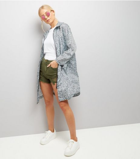 Mint Green Animal Print Parka | New Look