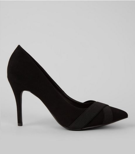Black Comfort Suedette Pointed Heels | New Look