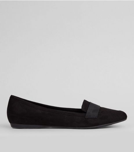 Wide Fit Suedette Pointed Loafers | New Look