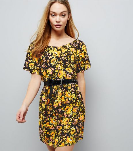 Motel Black Floral Print Dress | New Look