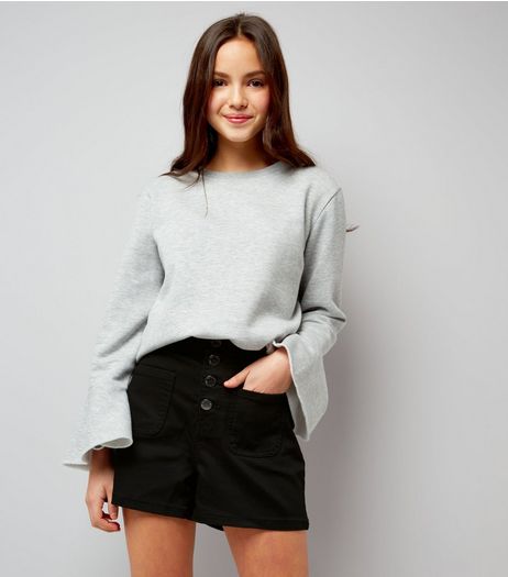 Teens Black High Waist Denim Shorts | New Look