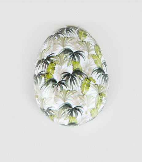 White Tropical Print Detangle Hairbrush | New Look