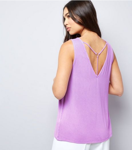 Light Purple Ring Trim Strap Back Vest | New Look