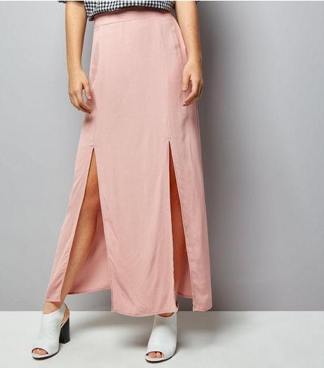 Pink Split Side Maxi Skirt | New Look
