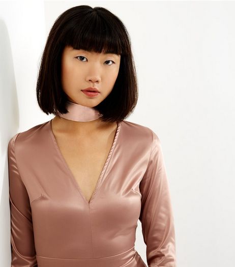 Pink Wide Metallic Choker | New Look