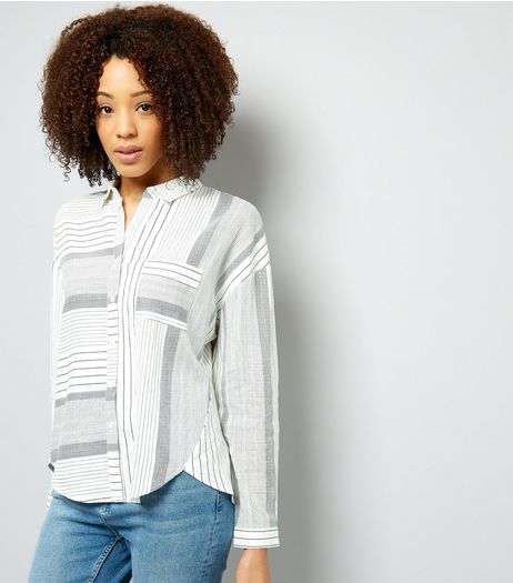 White Stripe Pocket Front Shirt | New Look