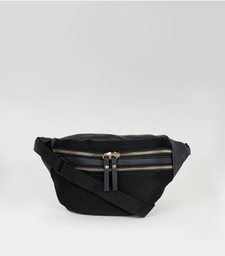 Black Mesh Bumbag | New Look