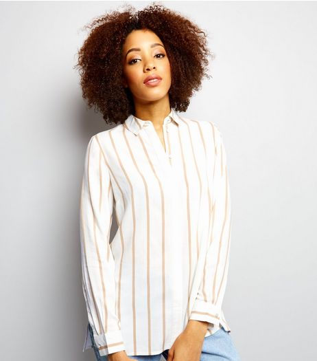 White Stripe Long Sleeve Shirt | New Look
