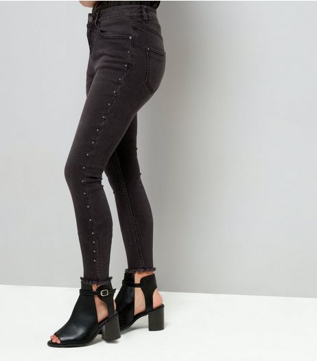 Teens Black Studded Skinny Jeans | New Look