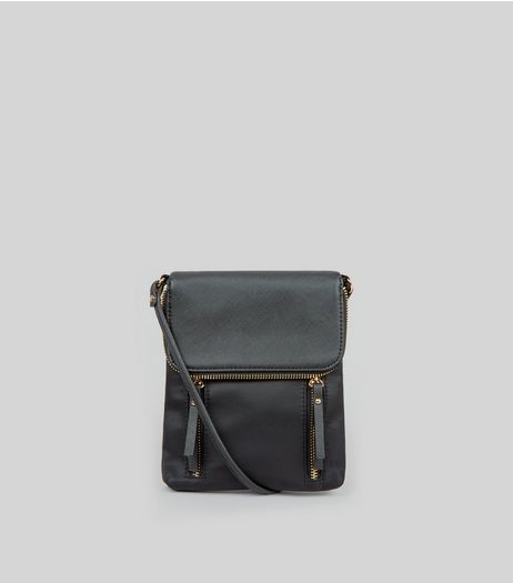 Black Fold Over Cross Body Bag | New Look