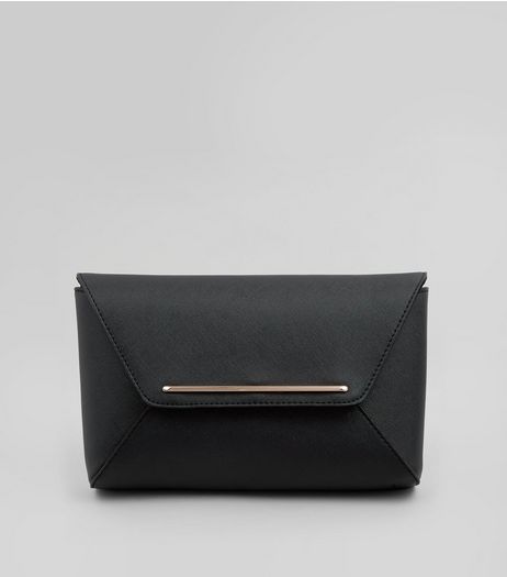 Black Envelope Clutch Bag | New Look
