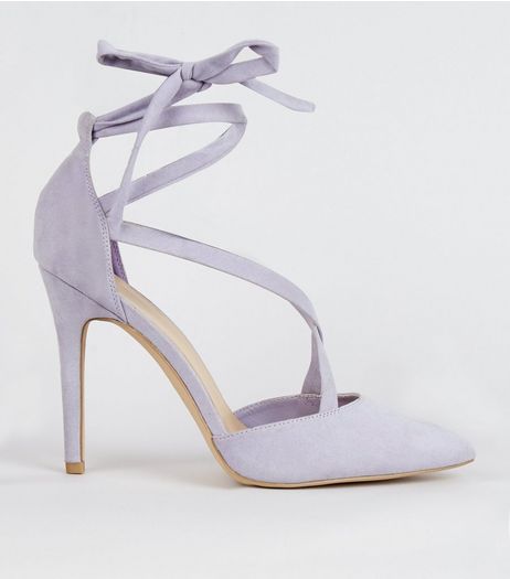 Lilac Suedette Strappy Pointed Heels | New Look