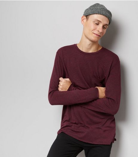 Burgundy Fine Knit Pocket Front Jumper | New Look
