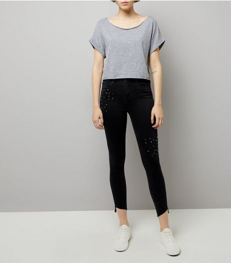 Black Studded Skinny Jenna Jeans | New Look
