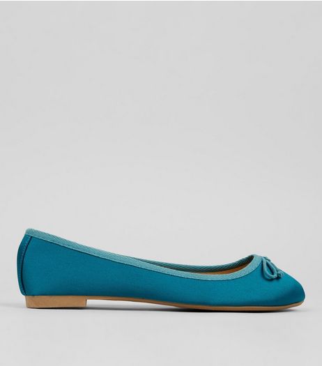 Blue Satin Ballet Pumps | New Look