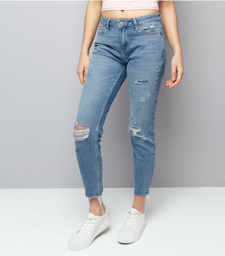 Blue Ripped Jeans | New Look