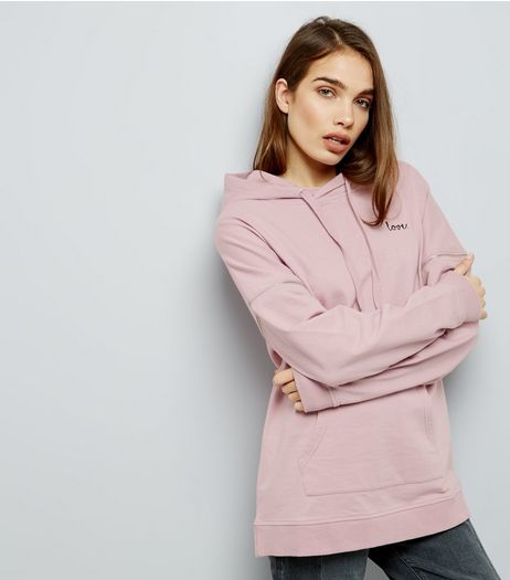 Anita And Green Mink Love Embroidered Oversized Hoodie | New Look