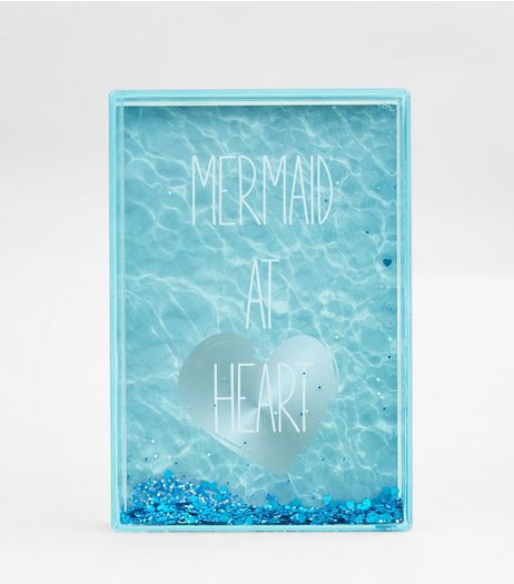 Blue Mermaid Glitter Shake It Photo Frame | New Look