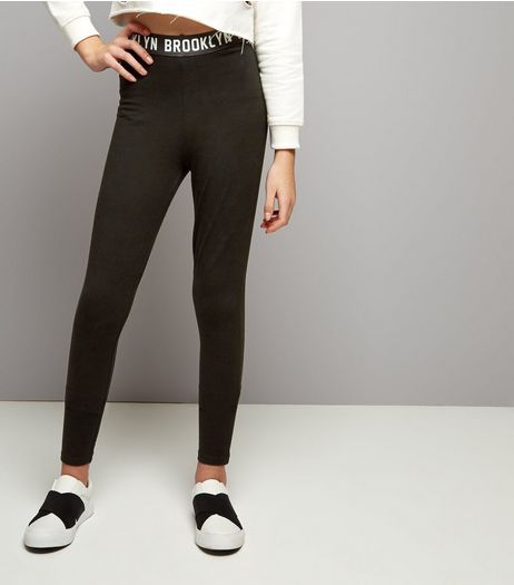 Teens Black Brooklyn Waistband Leggings | New Look