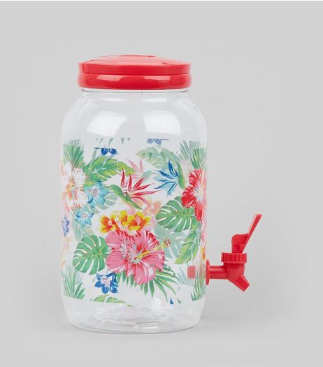 Red Tropical Print Dispenser | New Look