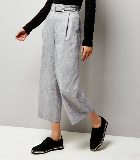 Pale Blue D Ring Belted Cropped Trousers | New Look