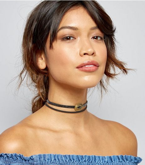 5 Pack Black Western Charm Chokers | New Look