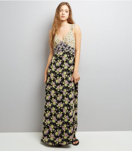 Black Floral Print Sleeveless Maxi Dress | New Look