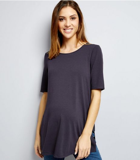 Maternity Blue Ring Trim Longline Tunic | New Look