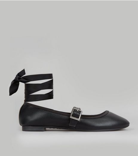 Black Ankle Tie Fastening Sandals | New Look