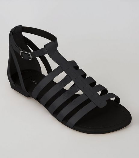 Wide Fit Black Gladiator Sandals | New Look
