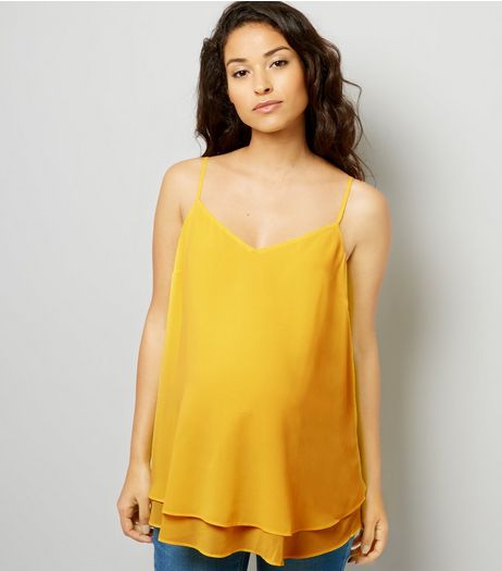 Maternity Yellow Cross Back Cami | New Look