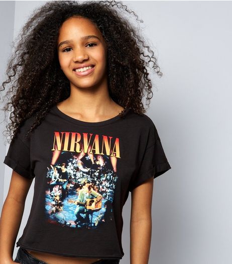 Teens Black Nirvana Print T-Shirt | New Look