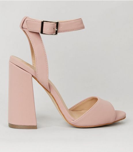 Pink Flared Block Heeled Sandals | New Look