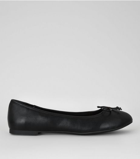 Black Bow Front Ballet Pumps | New Look