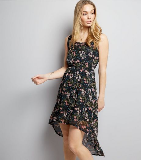 Mela Black Ditsy Floral Print Sleeveless Dress | New Look