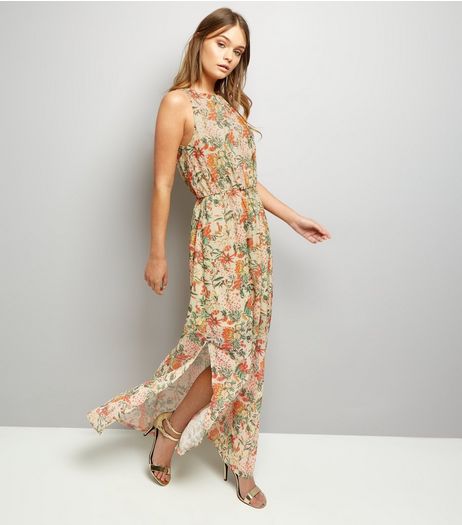 Mela Orange Floral Print Maxi Dress | New Look