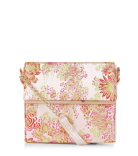 Pink Floral Jaquard Box Bag | New Look