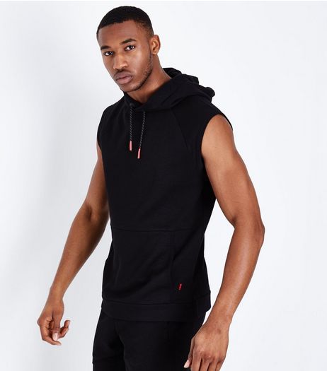 Black Sleeveless Running Hoodie | New Look